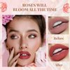 Easilydays Matte Rose Marbled Lipstick Lip Gloss for Women, Velvety Finish, Naked-lip Feel, Plumping Looking Effect, Lightweight,Waterproof Longlasting Non-Stick Cup High Pigmented Lipstick, 3# Desire