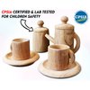 Wooden Tea Set for Kids – Tea Party Set for Toddlers – Kitchen Tableware Play Set – Perfect Kids Garden Tool Kits – Pretend Play Wooden Sets – Play Room Gifts