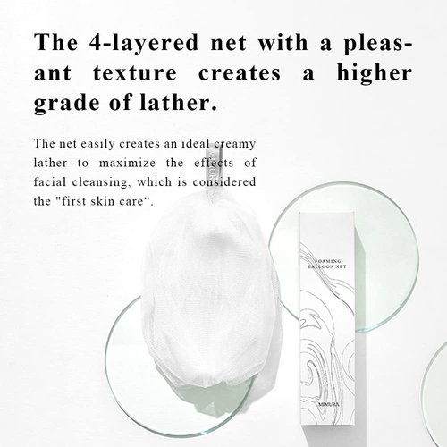 MIMURA Foam Face Wash Soap Foaming Net, 4 Layer Mesh Soap Bag , Marshmallow Whip Maker for Skin Care and Face Wash