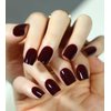 Morily 30pcs Press on Nails Short Square Burgundy Fake Nails with Solid Color Designs Acrylic Glossy False Nails Reusable Stick on Nails for Women (Burgundy)