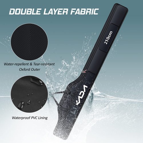 LIXADA Fishing Rod Case, Portable Folding Fishing Rod Case Fishing Pole Reel Storage Bag Fishing Gears Organizer