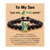 ORISPRE To My Son Bracelet Gifts from Mom Dad Easter Basket Stuffers Gifts for Kids Christmas Valentines Day Birthday Gifts for 3 4 5 6 7 8 Year Old Boys Ideas Decorations Dinosaur
