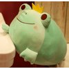 Plush Frog Stuffed Animal Frog with Crown Hugging Pillow Froggy Plushies Throw Pillow Froggie Anime Gift for Kids and Lovers in Birthday,Valentine's Day,Christmas (Green, 14-Inch)
