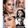 HOOMUSS Black Smoky Eye Shadow Palette 8Color, Dark Grey Smokey Eyeshadow for Goth Makeup, Black Silver White Gray Shade for Halloween, Pigmented & Long Lasting (Black)