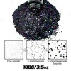 Holographic Chunky Glitter, 100g Black Cosmetic Craft Glitter for Epoxy Resin, Nail Sequins Iridescent Flakes, Body, Face, Hair, Nail, Glitter Slime Making