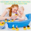 Rubber Ducks Bath Toys with Wig and Black Sunglasses, 12 PCS Cute and Funny Mini Rubber Ducks Bathtub Toys Shower Toys for Birthday Gifts Summer Pool Holiday Cruise Ducks Party Favors, Random Style