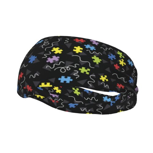Autism Wide Headbands,Fashion Hair Bands Yoga Running Sports Workout Gym Stretchy Turbans for Women Men