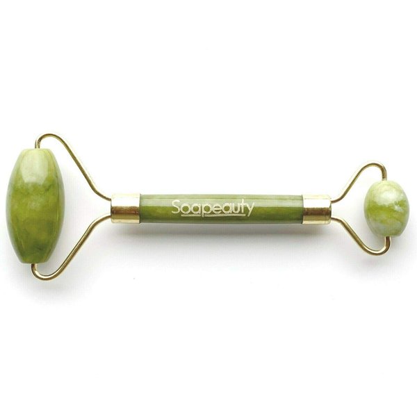 Jade Facial Roller Dual Action Therapy Face Massage 100% Natural Stone