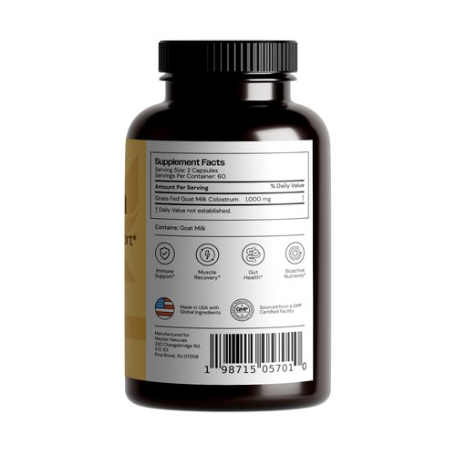 Mayfair Naturals Goat Milk Colostrum, Grass Fed, Natural Immune System and Gut Health Support, 120 Capsules