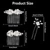 5PCS Silver Vintage Pearls Jewelry Headpieces Wedding Crystal Hair Comb Rhinestone Hair Clips Hair Accessories for Women Girls and Bridesmaids