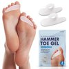 Dr. Frederick's Original Hammer Toe Gels - 4pcs - Support Crest for Women & Men - Joint Realign - Cushion, Support & Temporary Splint - Crooked, Claw, Diabetic Brace - One Loop Design
