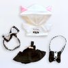 niannyyhouse 20cm Plush Doll Clothes Headband White Hoodie Black Strap Dress Backpack 8in Doll Clothing