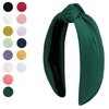 YETASI Satin Headbands for Women - Forest Green Knotted Headband made of Silk Quality Satin Fabric, Unique and Classy. Non-slip, Comfortable and Build to Last Long. Adjustable Size