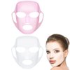 GEOOT 2 Pack Reusable Silicone Face Mask Holder, Silicon Mask Cover for Sheet Prevent Evaporation(White + Pink)