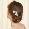 Unicra Gold Rhinestone Bride Hair Comb Bridal Wedding Hair Piece Crystal Hair Accessories for Women and Girls (Gold)
