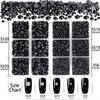 LPBeads 6400 Pieces Hotfix Rhinestones Black Flat Back 5 Mixed Sizes Crystal Round Glass Gems with Tweezers and Picking Rhinestones Pen