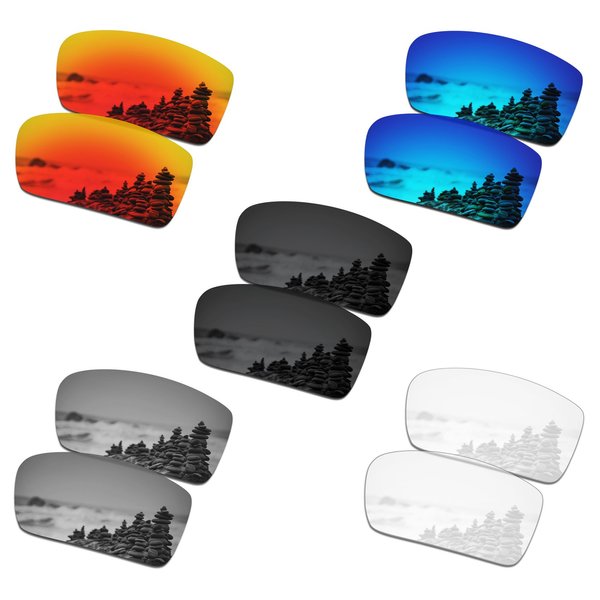 SmartVLT Set of 5 Men's Replacement Lenses for Oakley Gascan OO9014 Sunglass Combo Pack S01