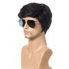 Short Male Black Wig Straight Synthetic Wigs Men Short Natural Black Hair Wig with High Temperature Fiber for Daily Use Fashion Hairstyle Fake Hair