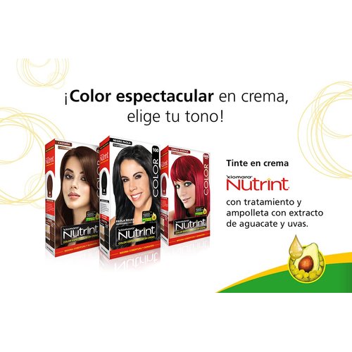 Xiomara Nutrint Hair Color Cream 100 Ebony Black/Tinte Negro Ebano 100