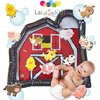 LaLa Lou Kids Tummy Time Mat Premium Inflatable Big Red Barn Farmer Toy Tummy Time Water Mat with Stimulation Toys Promoting Muscles Development and Motor Skills in Infants and Toddlers