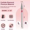 HungGato Cuticle Clean Nail Drill Bit 3/32'', Professional Safety Carbide Under Nail Cleaner Nail Bit, Russian Manicure Drill Bits for Cuticle Dead Skin Nail Prepare, Manicure Nail Salon (Fine)
