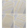 8 Sheets Gold Nail Art Stickers Decals 3D Self-Adhesive Nail Art Design Metallic Chains Line Triangle Heart Circle Nail Decoration Holographic Glitter Nail Supplies for Women Girls Manicure Sticker