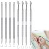 8 Pack Stainless Steel Triangle Cuticle Pusher Double-head Nails Dead Skin Remover Cuticle Trimmer Stick Manicure Polish Tools for Manicure Beauty Salon