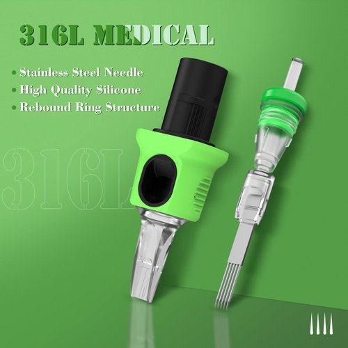 INKin Kelly Finger Ledge Tattoo Cartridges Needles 9M1 Magnum #10 Bugpin L-Taper 16Pcs With Membrane Rotary Tattoo Machine Pen Supplies (1009M1)