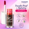Blossom Color Lock Hydrating Longlasting Lip Stain and Tint for Lips & Cheek, Buildable, Non Drying, Smudgeproof + Transfer Proof, Made in USA with Doe Foot Applicator, 0.14 fl oz/4ml, Poppin' Pink