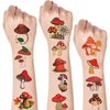 12 Sheets Mushroom Temporary Tattoos for Kids, Mushroom Birthday Party Supplies Decorations Party Favors for Boys Kids Girls Cute Face Fake Tattoos Stickers Party Gifts Game Classroom Rewards