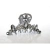 Generic Medium silver metal flower leaf crystal hair claw clip bridal clip medium/fine (Primary color: Blue)