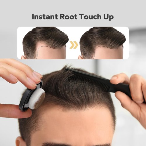 StyleShark Hairline Powder for Women and Men, Stain-Proof Root Touch Up Powder, Quick Cover Root Cover Up for Thinning Hair, Sweatproof Hair Powder for Women, Root Touch Up Hair Color (Med Brown)