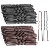 TsMADDTs Hair Pins for Women, 2.4 Inch U Shaped Hair Pin 50Pcs Brown and 50Pcs Balck Ballet Bun Pin with Storage Box