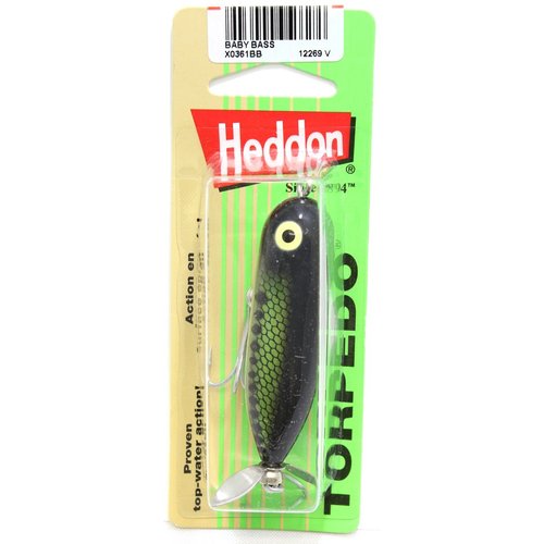 Heddon Torpedo Prop-Bait Topwater Fishing Lure with Spinner Action, Baby Bass, Baby Torpedo (3/8 oz)