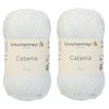 [ Set of 2 Skeins ] SMC Catania Originals 100% Mercerized Cotton Yarn, Total 3.52 Oz. Each 1.76 Oz (50g) / 136 Yrds (125 m) Amigurumi Yarn Fine-Sport 2 (106 White)