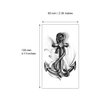 SanerLian Set of 5 Waterproof Temporary Fake Tattoo Stickers Grey Anchor Ship (SF4369)