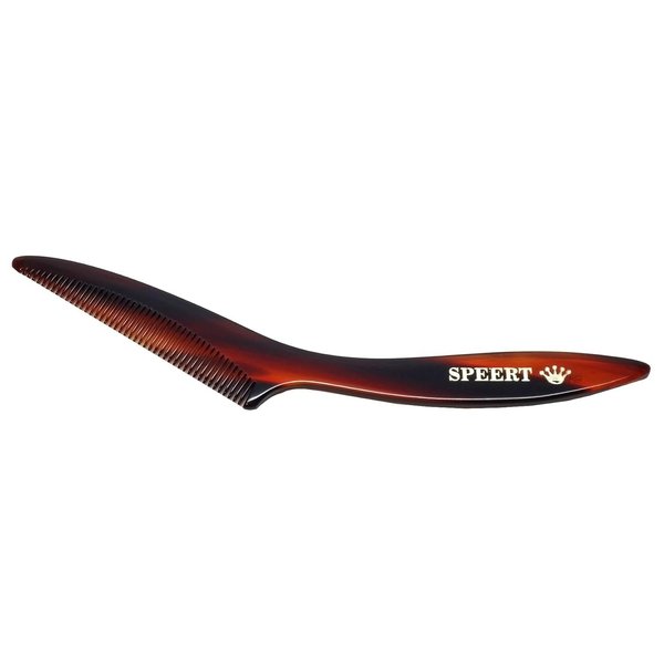 Speert #1617 Handmade Narrow Tooth Mustache Beard Comb Small Tortoise Havana Acetate Thick Coarse Fine Short Pocket Sized Facial Hair Grooming Tangle Free Beard Straightener Growth Care Styling Wet