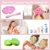 WHOHOLL Wooden Makeup Toy Set, Pretend Beauty Salon Toys Skin Care Learning Toys for Toddler, Daycare Toys Christmas Birthday Gift for 2-5+ Year Old Girls - Facial Cleanser, Mirror, Face Mask (Pink)