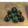 CREEBUY Polyhedral DND Dice Set Glitter Dice for Dungeon and Dragons D&D RPG Role Playing Games Green Mix Black Nebula Dice