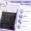 Fluffy Lash Clusters with Bottom Lashes 12-25mm Thick Cluster Eyelash Extensions 294Pcs Wispy Individual Lashes with Lower Eyelash Clusters 100D Plant Fibers Lashes Clusters DIY at Home, by Yaiseiko