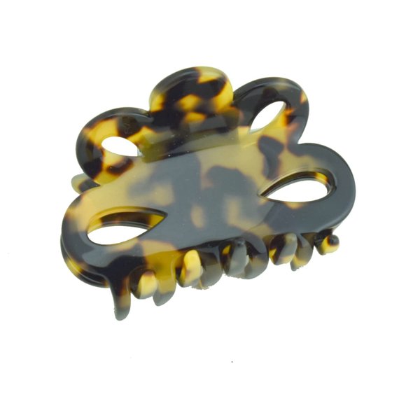 French Amie Flower Small 2 1/4" Handmade Cellulose Acetate Covered Spring Claw No Slip Grip Hair Clips Claw Girls Hair Claw Clips Jaw Fashion Durable Styling Paris Hair Accessories for Women, Made in