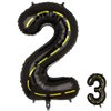 Construction Themed 2nd Birthday Party Balloon,40 Inch Big Mylar Foil Construction Number Balloon 2 Black for kids Birthday Party Decoration,Construction Themed Party Decorations Supplies