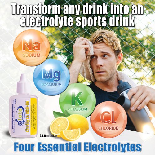 elete CitriLyte Electrolyte Add-in Hydration Drops | Sodium, Magnesium, Potassium & Trace Minerals | Slight Lemon Flavor | Cramp Relief | Transform Any Drink into a Sports Drink, 24.6 mL