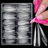 LuckForever 240pc XL Stiletto Gel X Nail Tips Clear Fake Nails Extra Long Stiletto Nail Tips Full Cover Artificial Fingernails XL Soft Gel False Nail Tip for Acrylic Nail Extension Press Nail Making