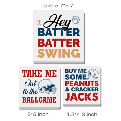 Baseball Decor for Home Baseball Sports Tiered Tray Decor 3 Pcs Decorative Wood Box Signs Rustic Table Desk Shelf Decoration for Bedroom Boys Room Party