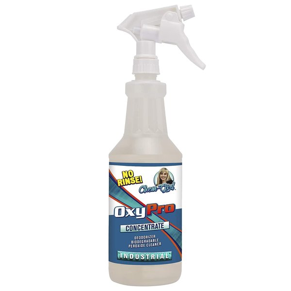 Chem-Girl OxyPro Concentrated Multi-Purpose Surface Cleaner to the Rescue - Chlorine-Free, Oxygen-Powered Stain & Odor Remover, 5 Percent Hydrogen Peroxide (H2O2), 1 Quart