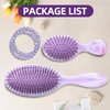 Daily Gard 2 Pack Detangler Hair Brush and Mini Hair Brush, Dry and Wet Hair Brush for Women Men Girls, Detangling Hairbrush for Wet/Dry/Curly/Thick/Long/Wavy/Damaged Hair, Purple