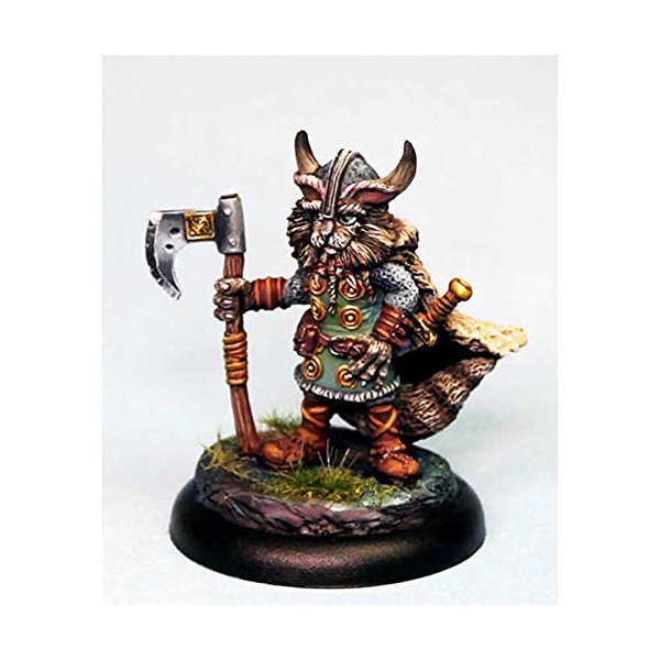 Cat Warrior with Battle Axe Miniature Critter Kingdoms Dark Sword Miniatures