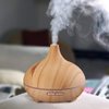 Aroma Essential Oil Diffuser, JoySusie 500ml Wood Grain Ultrasonic Cool Mist Whisper-Quiet Humidifier with Color LED Lights Changing & 4 Timer Settings, with Remote Control (Brown)