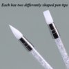 AKOAK 2 Pcs Nail Art Engraving Pen Double-headed Silicone Pen 3D Engraving Drawing Point Rhinestone UV Gel Nail Tool